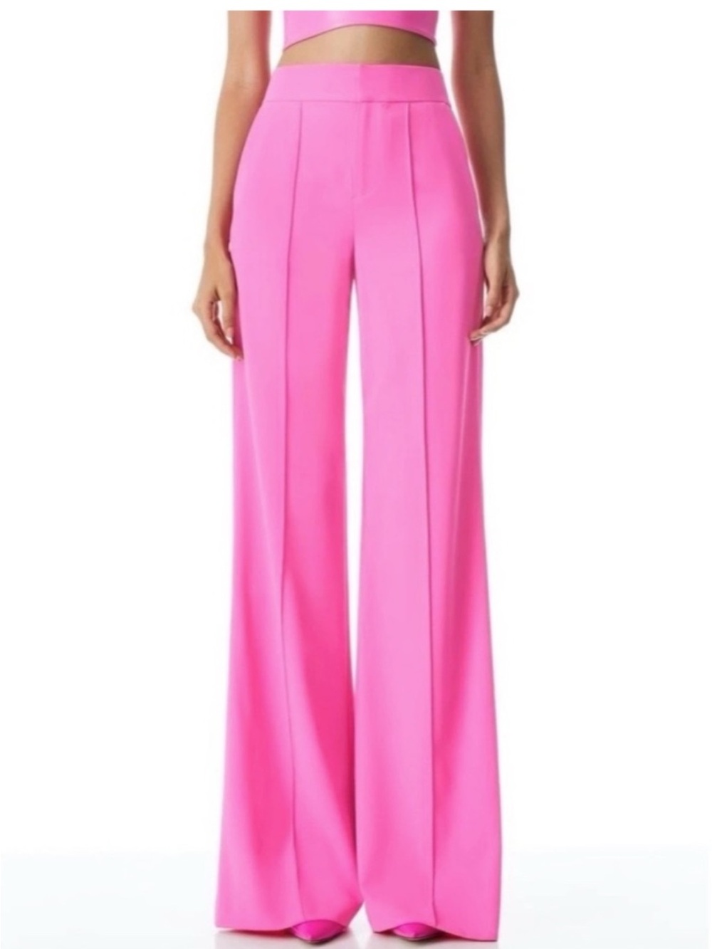 Alice + Olivia Vibrant Pink Rose Wide-Leg Trousers